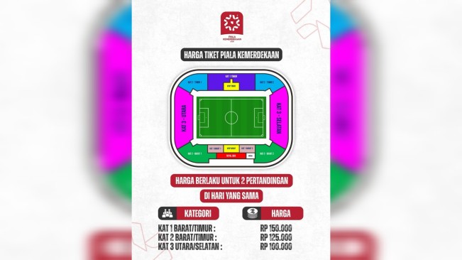 Harga tiket Piala Kemerdekaan 2025. [Instagram]